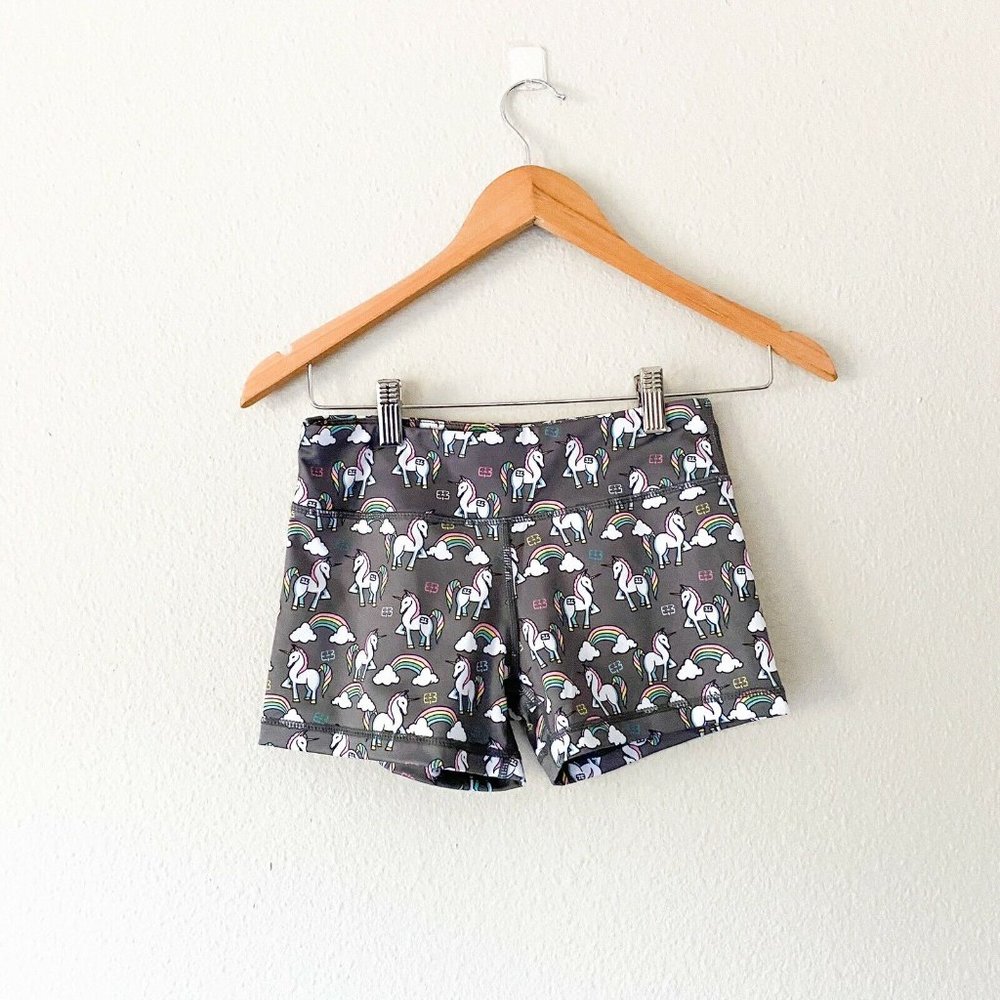 IAB mfg Unicorn Gray Booty Workout Shorts Spandex - Picture 5 of 5
